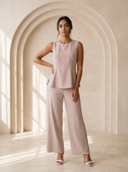 Muslin Birch Sleeveless Hip Top 92611